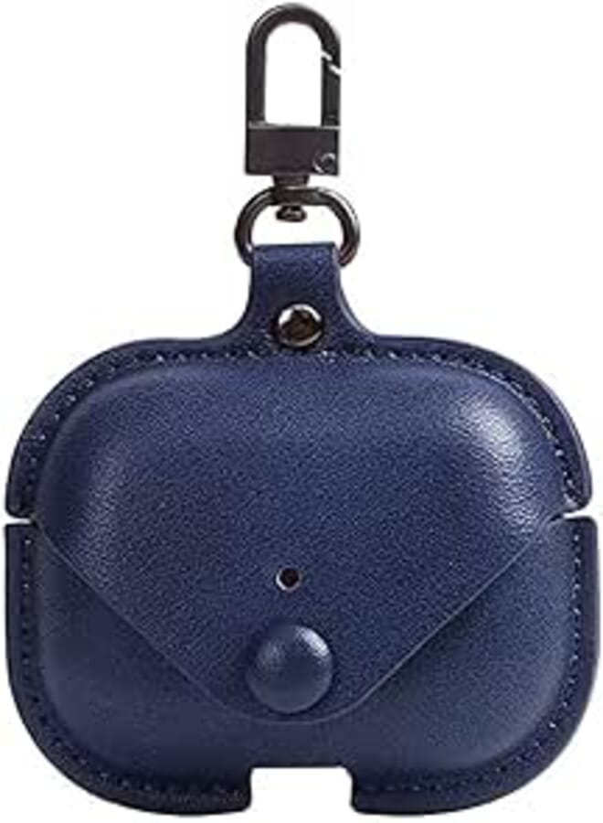 Dado AirPods Pro 2 2nd Generation leather Protective Case, Full Protective with hook earphone shell (Blue)